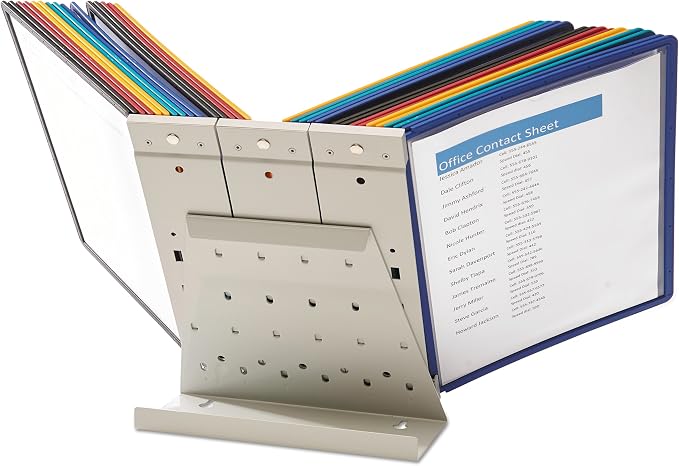 Durable VARIO 20 Pocket Desktop Reference System - Letter Size 10 Double-Sided Panels - Assorted Color Borders (Pack of 6) - Image 11