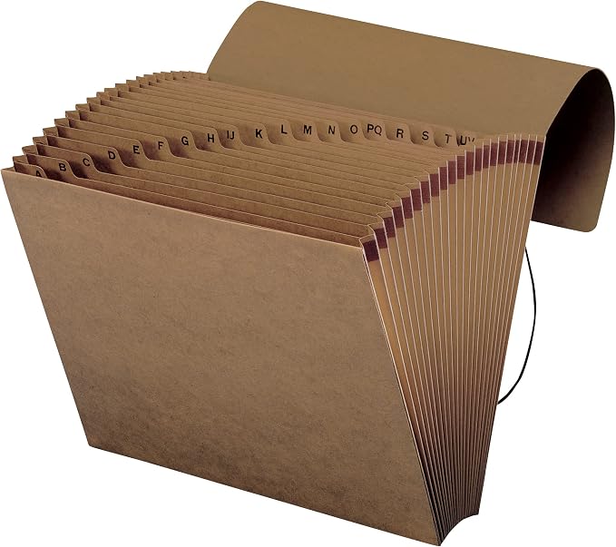 Smead Expanding File with Flap and Cord Closure, 21 Pockets, Alphabetic (A-Z), Letter Size, Kraft (70121) (Pack of 5) - Image 2