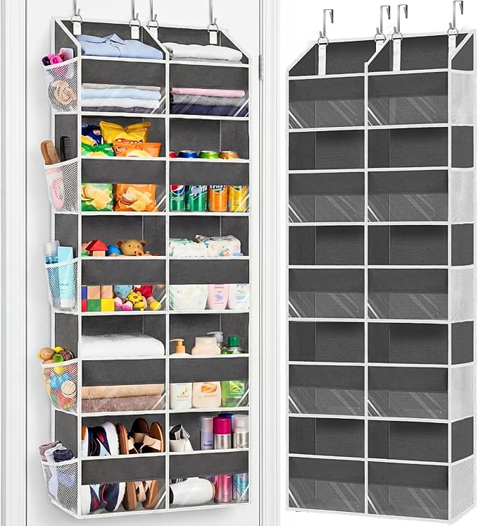 5-Tier Over Door Organizer, 10-Compartment Wide Storage Rack | 20" wide, 80 lbs for heavy family use, 10 side pockets, fits doors for closet, nursery, entryway, dorm, RV, laundry room by Ofiray-home