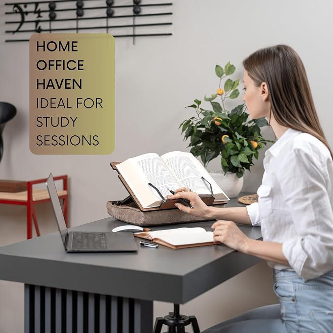 Book Stand for Reading in Bed with Storage – Book Holders for Reading Hands Free, Bed Book Holder and Book Display Stand, Perfect Book Stands for Reading, Study, Bed or Desk Use - Image 5