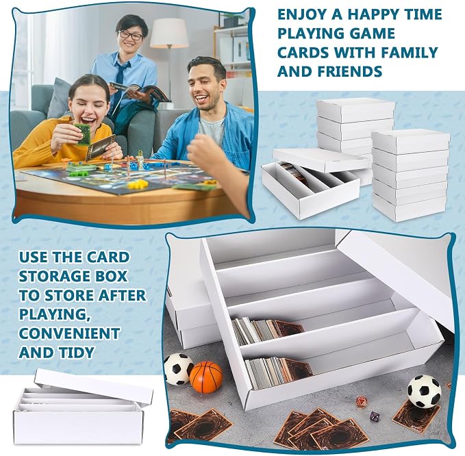Seajan 16 Pcs 3200 Count Trading Card Storage Box Moisture Sports Card Boxes Bulk for Gaming Cardboard Sorting Collecting - Image 5