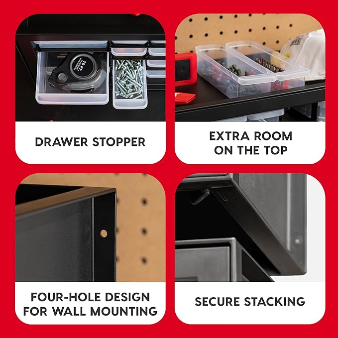 IRIS USA 36-Drawer Storage Cabinet, Garage Tool Screws, Made in USA, Black | Wall mountable, Stackable, Hardware, Electronics, Teacher Toolbox, Small Parts - Image 5