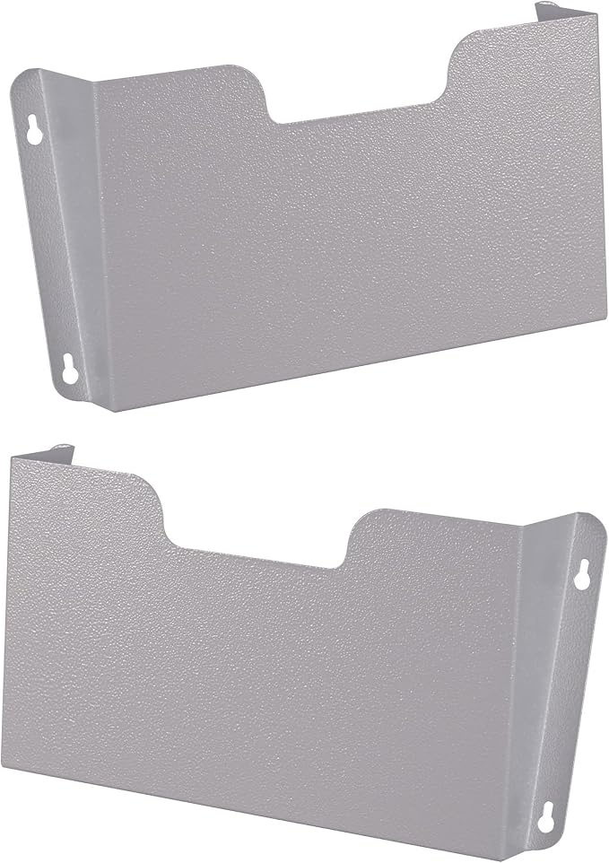 DR POCKET RACK Wall Mount File Holder, Single Pocket Letter Size, Black Metal, Office Document Organizer (Graywhite) by Unknown