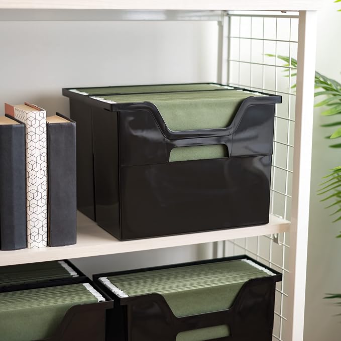 IRIS USA 6-Pack Medium Desktop File Box with Open Lid, Black | Organize paperwork, mail, magazines, and office supplies with portable storage for desks, classrooms, and home workspaces - Image 8