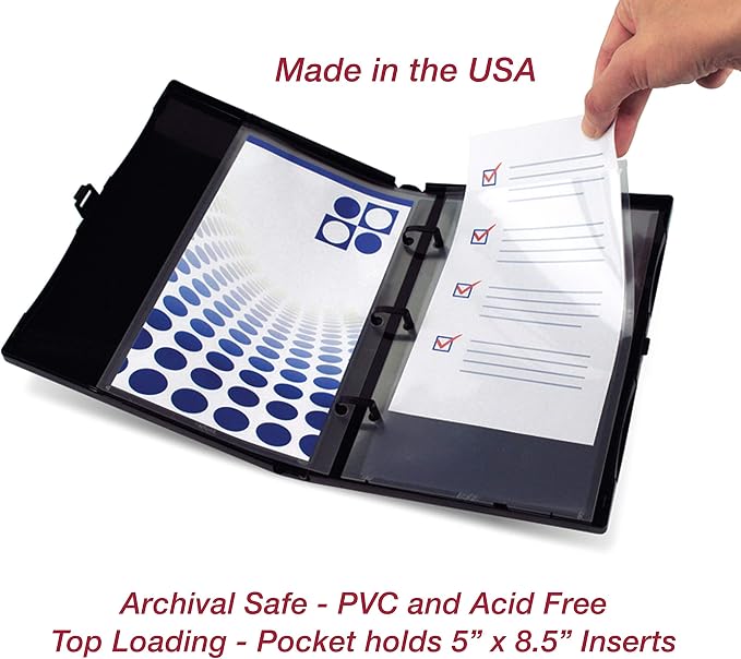 EnvyPak Mini Binder Page Protector - Holds 5 x 8.5 Inch Sheets - 3 Hole Punched - Pack of 100 Protectors - Image 5