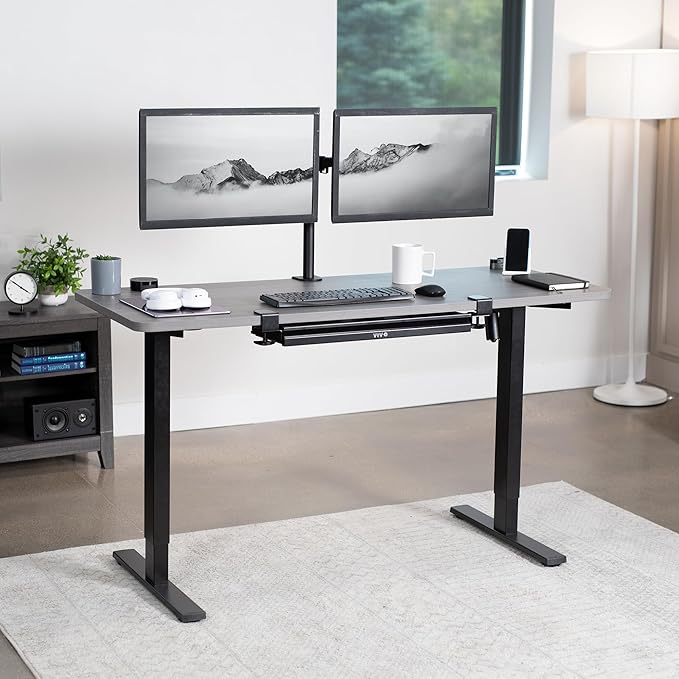VIVO 22 inch Clamp-on Sliding Pull-out Under Table Drawer for Office Desk, Shallow Storage Organizer for Sit Stand Workstation, Black, DESK-DR22L - Image 2