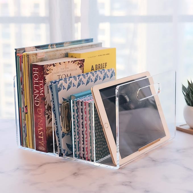 Acrylic File Sorter, Desktop File Collator Office File Organizer, Clear 11.4" x 6.7" x 10" - Image 3