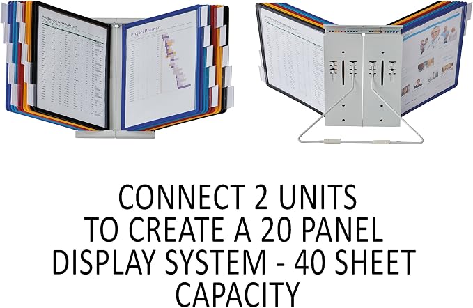 Durable Instaview20 Pocket Expandable Desktop Reference System - Letter Size 10 Double-Sided Panels - Assorted Color Borders (Pack of 10) - Image 11
