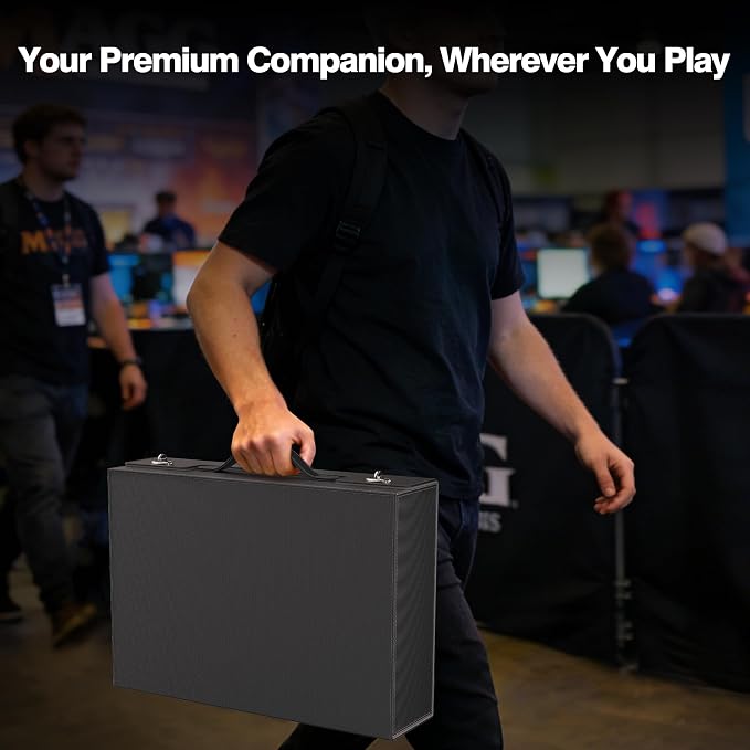 Kabinka MTG Card Storage Box with Handle & Mechanical Latch,5-Row 3900+ Commander Trading Card Case with Sealed Display Window,Top Loaders Organizer Deck Box for MTG/TCG/PTCG/Sports Cards (Black) - Image 7