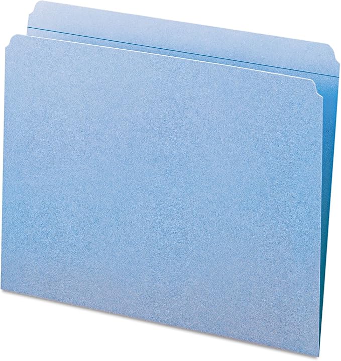 Smead File Folder, Reinforced Straight-Cut Tab, Letter Size, Blue, 100 per Box (12010) - Image 2