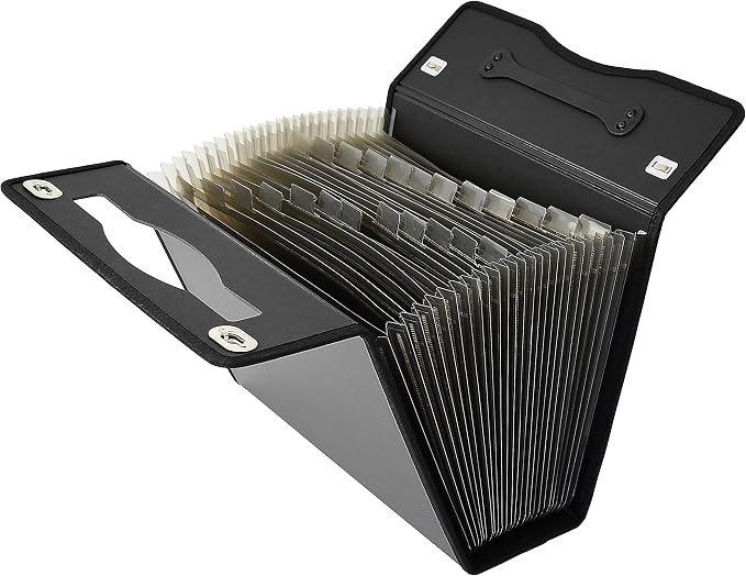 CNK Accordion File Folders with 24 Pockets Organizer for Document Paper Storage Folder Documents Expanding Binder Folio Pocket Receipt Filing Expandable Files Dividers Labels Letter Durable Handle - Image 2