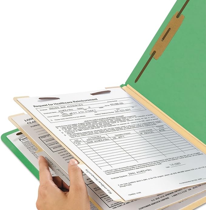 Smead Classification Folder with Prongs, 2 Dividers, 2" Fasteners, Letter Size, for Documents Organization, Durable File Organizer for Home, School or Office, Green (14702) - Image 5
