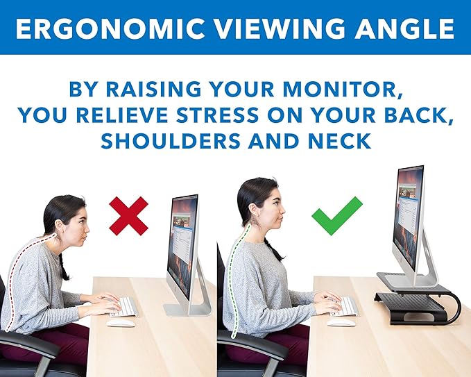 Mount-It! 2 Tier Desk Organizer Riser | Computer Monitor Stand with Keyboard Storage Shelf for Desktops, Laptops, Printers, Home Office Space Saver (2 Shelves) - Image 5