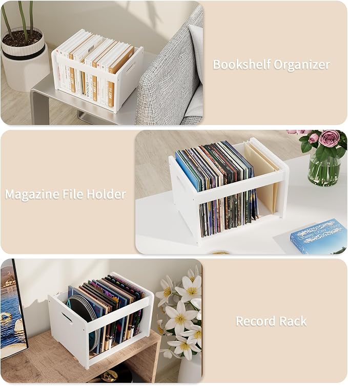 Bamboo Hanging File Organizer, Desk File Box, Open Top, 2 Pack, White | Open-Top Access, 4 Hanging Folders Included, Letter & Legal Files, Sliding Rails, Reinforced Handles, Easy Assembly - Image 6