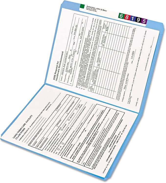 Smead File Folder, Reinforced Straight-Cut Tab, Letter Size, Blue, 100 per Box (12010) - Image 4