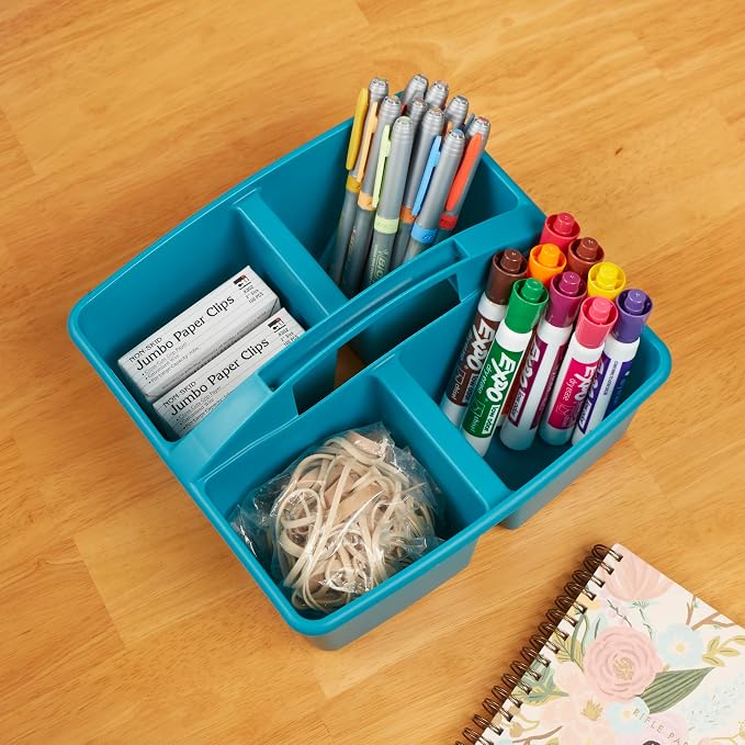 ECR4Kids 4-Compartment Medium Plastic Caddy, Multipurpose Organization, Contemporary, 6-Pack - Image 8