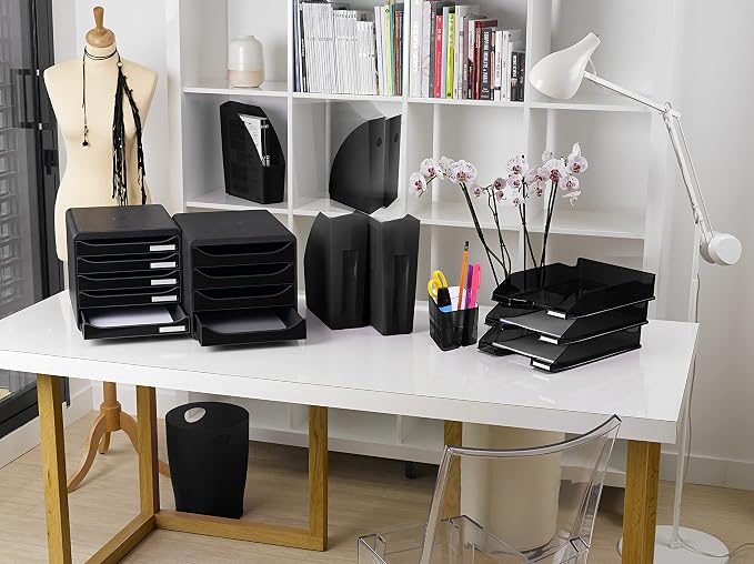 Exacompta Big-Box Glossy, 4 Drawers - Black/Glossy Black - Image 2