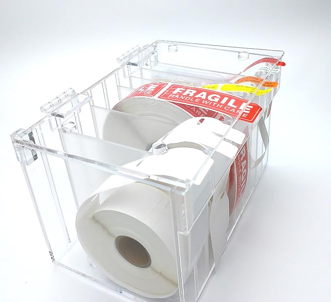 Adjustable Multi-Label Dispenser, Stack & Easy Peel Box (fit 5 to 10 Rolls), By Quality IZ - Image 4