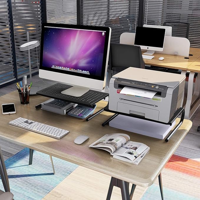 Monitor Stand - Monitor Stand Riser, Laptop Stand Riser for 15.6" Laptops, Computer Monitor Stand for 14.5 inch Screen, PC Stand, Printer Stand, for Home & Office - Image 6