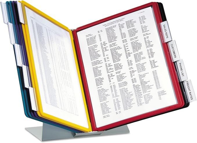 Durable VARIO 20 Pocket Desktop Reference System - Letter Size 10 Double-Sided Panels - Assorted Color Borders - Image 5