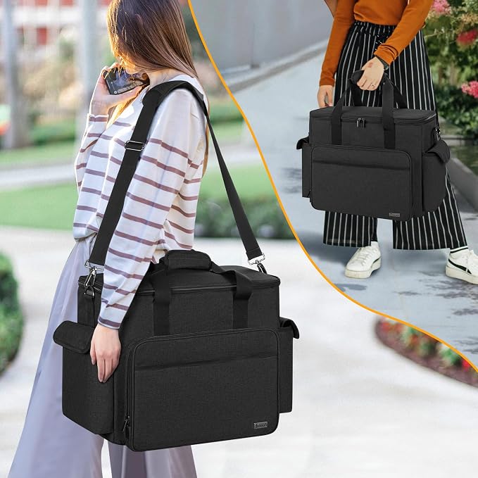 Trunab Scrapbook Bag with Laptop Sleeve & Pockets, Craft Organizer Tote | Padded Laptop Sleeve, Multiple Pockets for Scrapbooking Supplies & Art Tools - Image 6