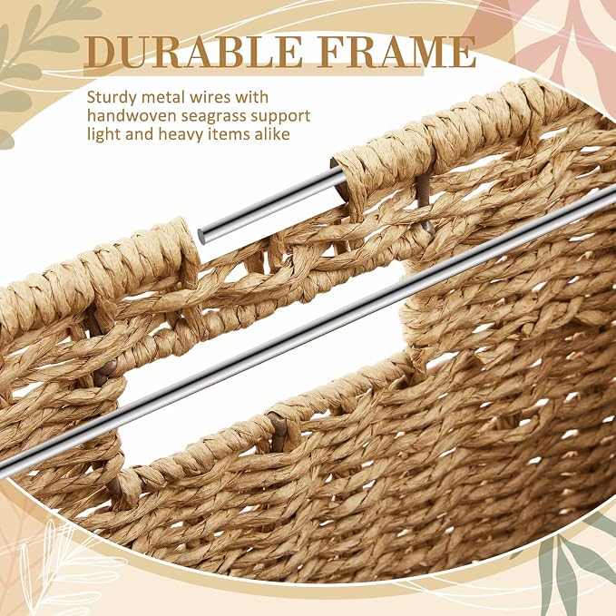 Jingmore 2 Pack Paper Rope File Box Organizers Collapsible Letter Size Filing Cabinet with Lid Woven Hanging File Basket Portable Decorative Document Storage Box for Office/Decor/Home (Letter Size) - Image 5