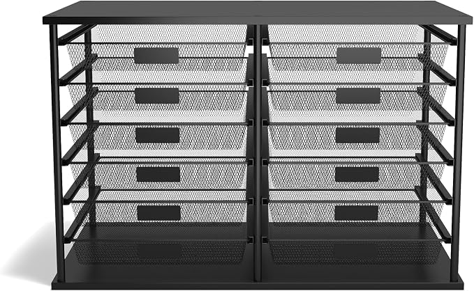 TRU RED Wire Mesh File Organizer, 12‑Compartment, Matte Black – High‑Capacity Vertical Desktop Sorter for Files & Mail - Image 2