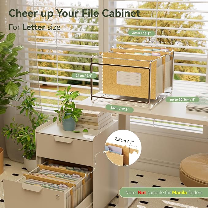 EcoStash Wheat Straw Expanding Hanging File Folders,1.2" Accordion Pockets File Organizer, Large Capacity, Letter Size for Filing Cabinet, 100% BPA Free, Return to Nature, Healthy Living- Wheat Yellow | Large Capacity, Letter Size for Filing Cabinet, 1... - Image 2