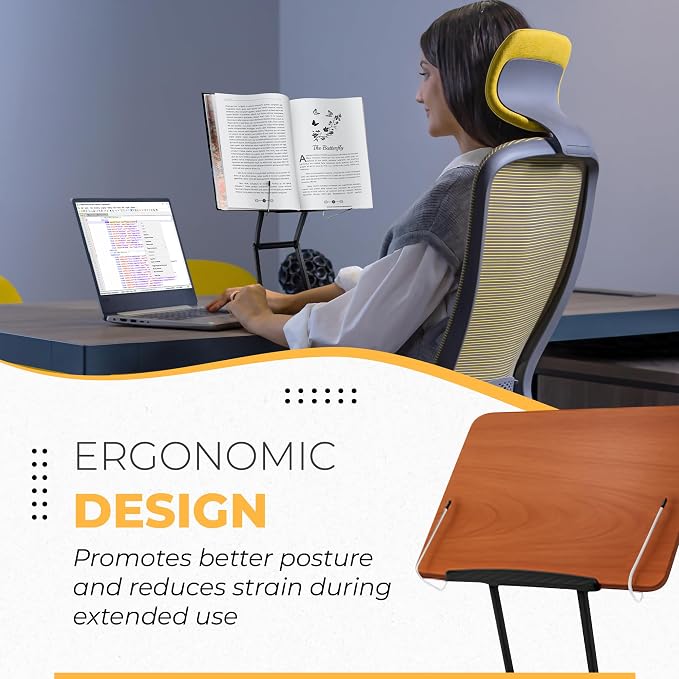 Foldable Book Stand for Reading – Adjustable Book Holder Height Up to 17.8″, Reading Stand with 13″ × 8.7″ Platform – Lightweight 3.3 lb Portability - Image 4