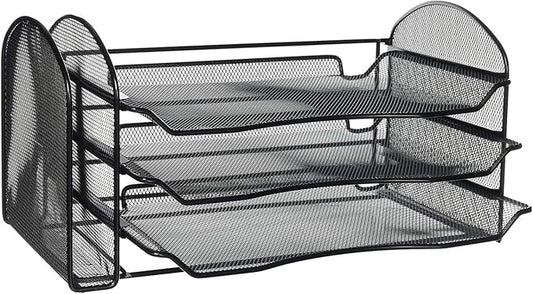 Safco 3265BL Onyx Mesh Desktop Organizer with 1 Vertical, 3 Horizontal Sections, Black by SafcoProducts