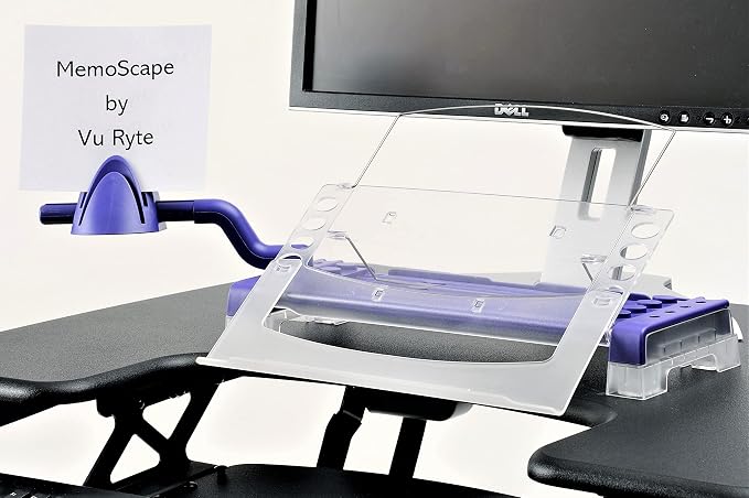 MemoScape Adjustable in-Line Document Holder for Typing | Reduces Neck Strain, Improves Focus, Boosts Desk Organization, and Workflow | Paper Holder Stand for Desk and Home Office - Purple (VUR 4040) - Image 4