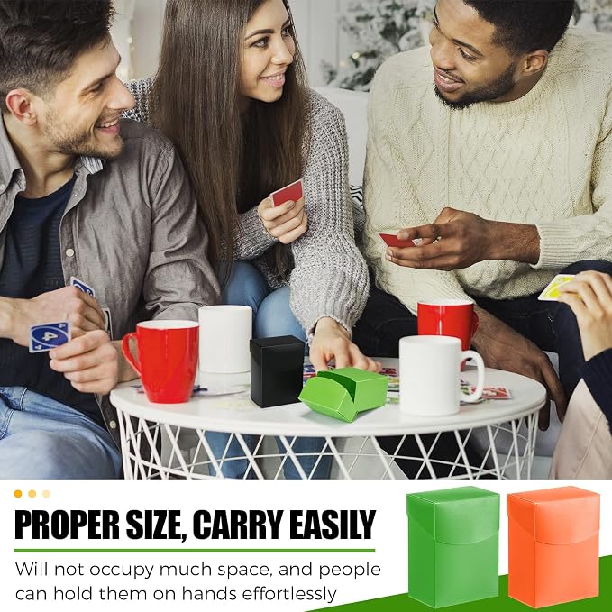 Jerify 80 Pcs Deck Cards Boxes with Dividers, 40 Trading Card Storage Box and 40 Dividers, Plastic Deck Cases Storage Organizer Carrying Case for Games Play Pieces Sports Basketball Football Baseball - Image 3