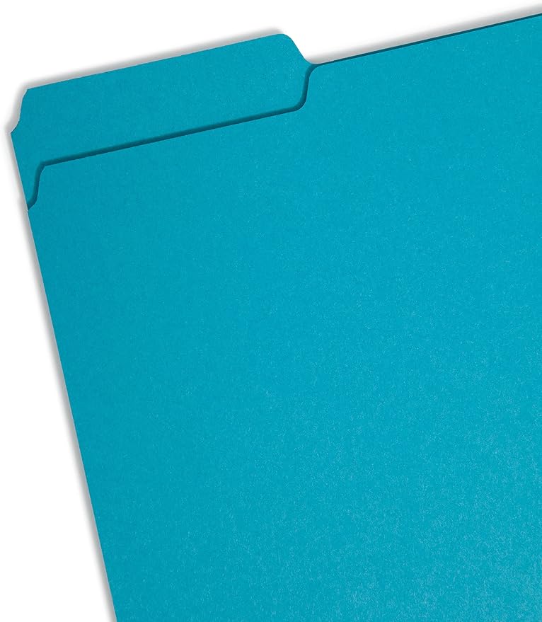 Smead Interior File Folder, 1/3-Cut Tab, Letter Size, Teal, 100 per Box, Expandable File Folders for Filing Cabinet - Image 2