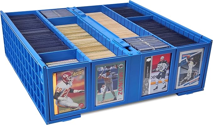 BCW Collectible Card Bin – Blue | Holds 3200 Cards | Includes 4 Dividers | Storage for Pokémon, MTG & Sports Cards by BCW