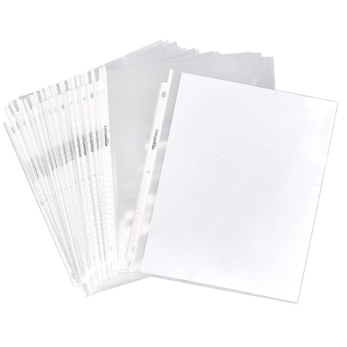 Amazon Basics Sheet Protectors for 3 Ring Binder, Top Loading, Clear Plastic, 1200-Pack by AmazonBasics