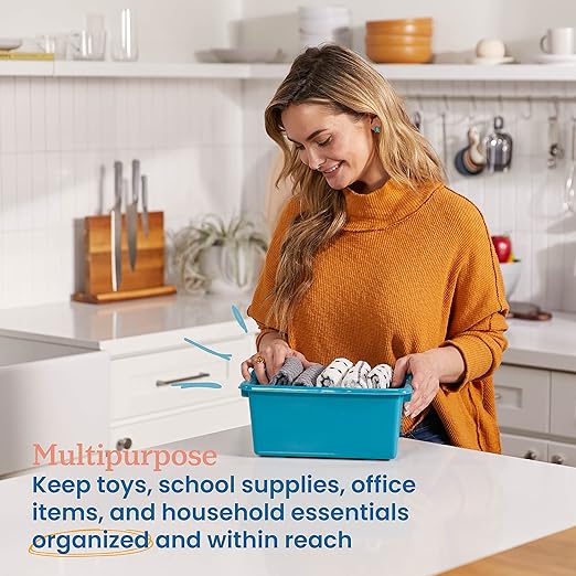 ECR4Kids Scoop Front Storage Bin, Multipurpose Organization, Contemporary, 20-Piece - Image 3