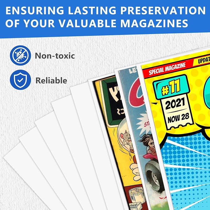 200 Pcs Acid-Free Backing Boards Only - Rigid Magazine & Comic Book Support Boards, for Replacement or Enhanced Protection (21x29cm) - Image 4