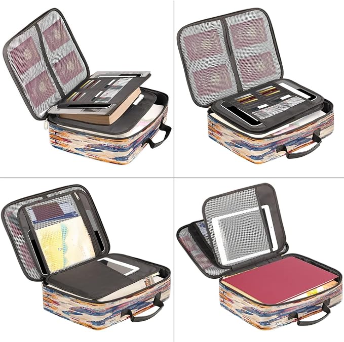 File Organizer Elephant Ethnic Document Organizer with Handle Portable File Organizer Bag Home Travel Storage Bags for Files Laptop Certificates - Image 5