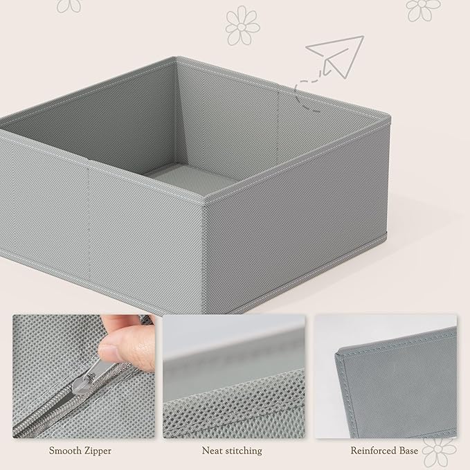 Drawer Organizers 18-Piece Set, Dresser Organizer for Baby Clothes, Foldable Closet Storage & Drawer Dividers for Underwear, Socks, Nursery (Gray) - Image 4