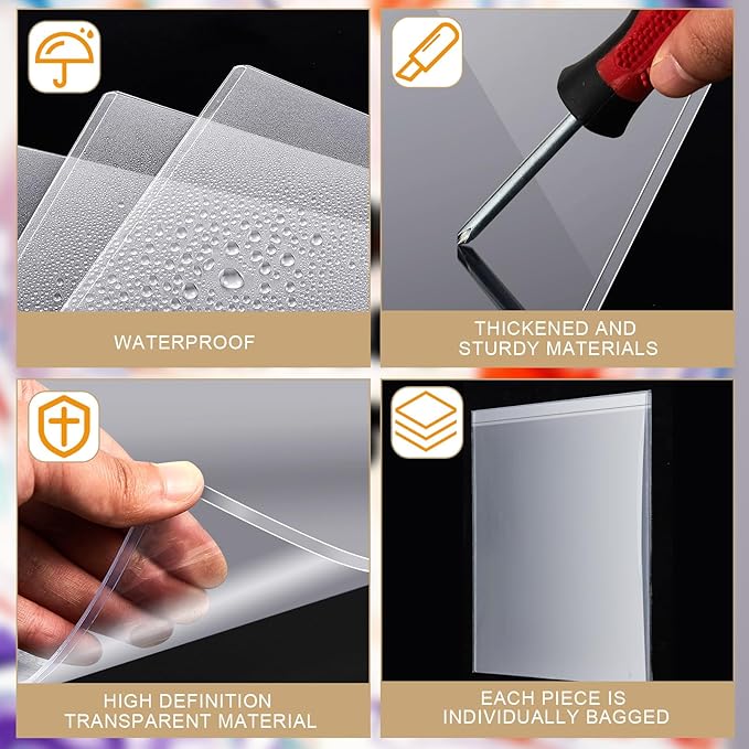 12 Pcs Poster Protector Sleeves 24 x 36 Inch, Clear Plastic Poster Sleeves Frame, Waterproof Rigid Print Sheet Protectors for Art Portfolio Storage, Wall Display, Magazines, Photos, Papers - Image 4