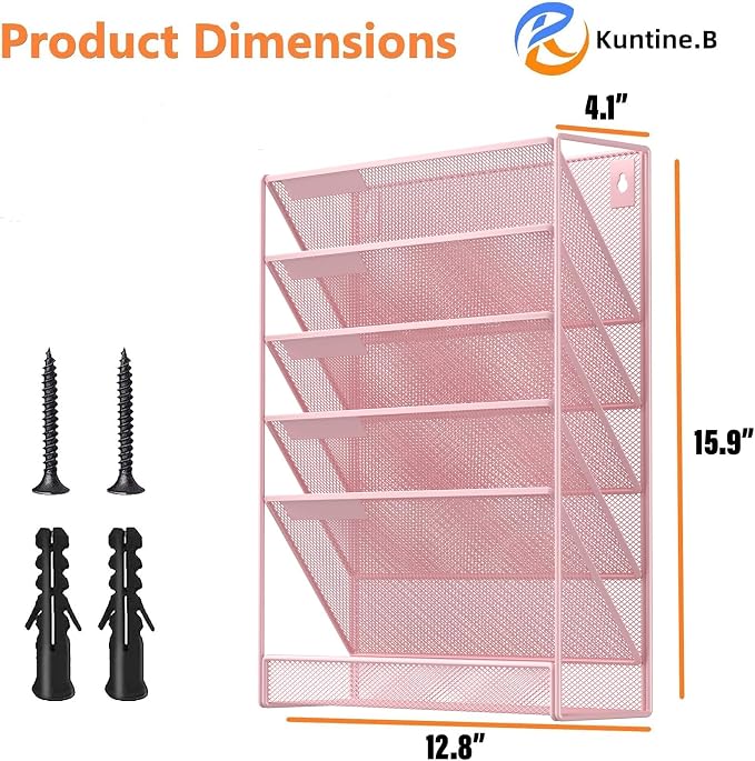 Kuntine.B Wall File Organizer Office Hanging Magazine Holder Wall File Organizer for Office Home - Image 2