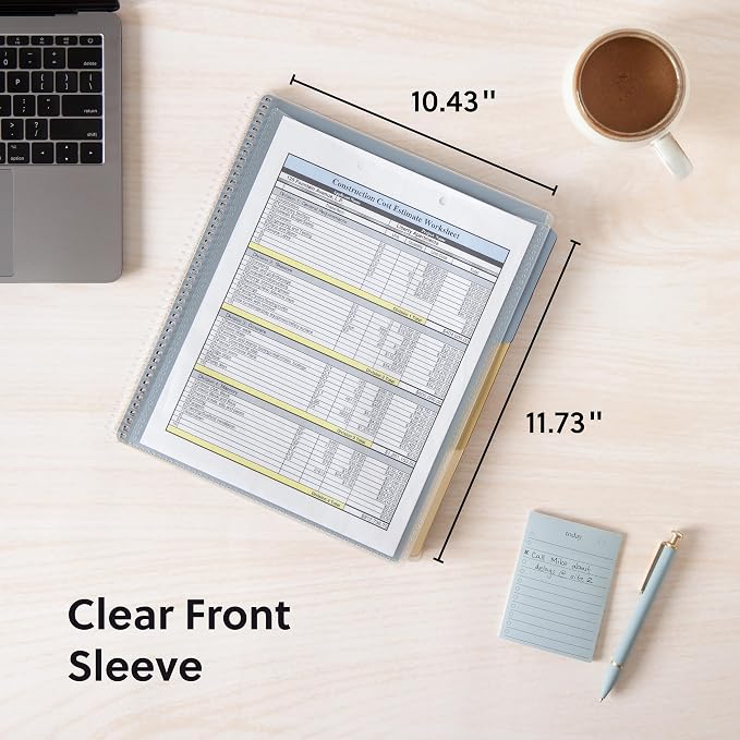 Smead Project Organizer, Office Supplies, 24 Pockets, Clear Cover with Assorted Bright Tabs, Tear Resistant Poly File Organizer, Document Organizer with 1/3-Cut Tabs, Letter Size (89213) (Pack of 10) - Image 4