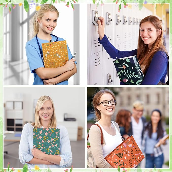 Qeeenar 40 Pcs Decorative Hanging File Folders Letter Size Cute File Folders Designer Floral File Folders Colored File Folder Organizer for Filing Cabinet Office Home with 1/5 Cut Adjustable Tabs - Image 5