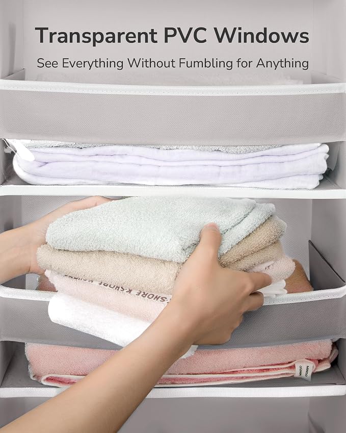 ULG Over The Door Organizer with 6 Large Pockets 12 Side Pockets, 50lbs Weight Capacity Door Hanging Organizer for Bedroom, Bathroom, Pantry, Nursery Storage, Gray - Image 2