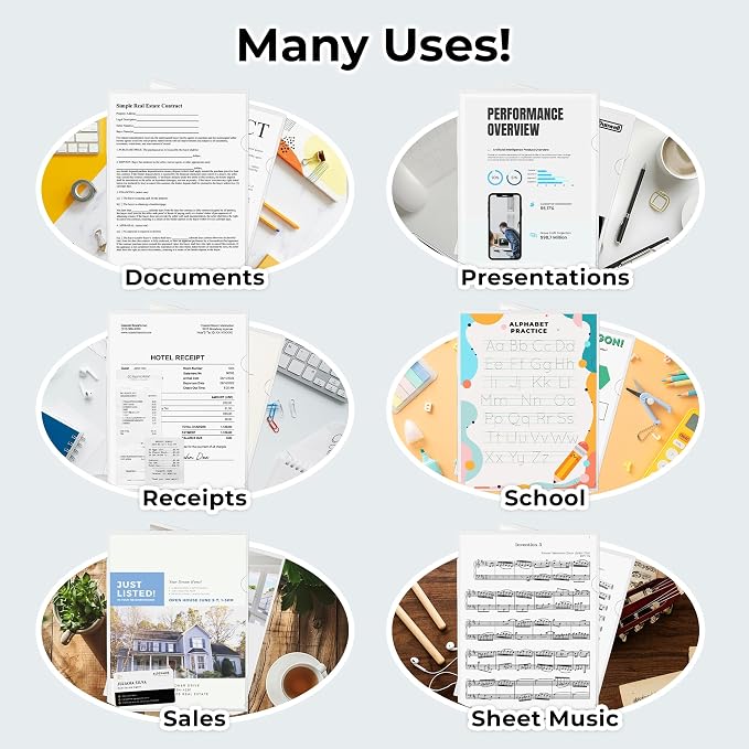 Dunwell Clear Folders for Documents, Plastic 8.5x11 File Sleeves, 36 Pack | Document Protection, Filing, Storage, Organization, Transparent Pockets, Durable Letter Size Holder - Image 6
