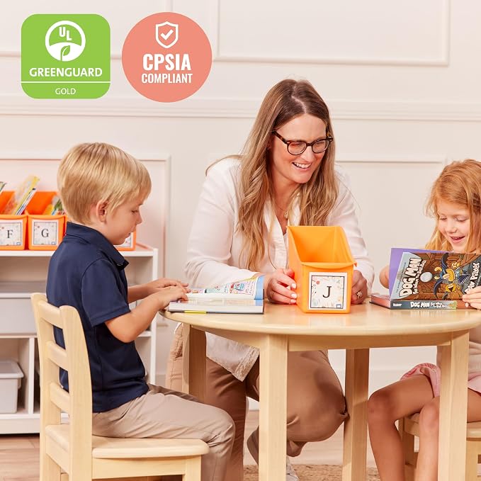 ECR4Kids Linking Plastic Storage Book Bin, Multipurpose Organization, Neon Orange, 10-Piece - Image 6