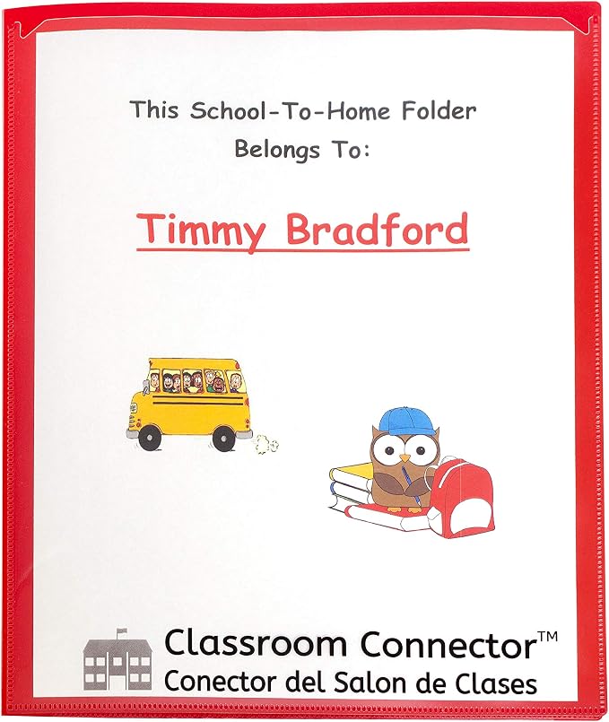 C-Line Classroom Connector™ Multi-Pocket School-to-Home Portfolio, Red, 15/BX (32304), 9.5 x 11.75 x 0.25 - Image 4
