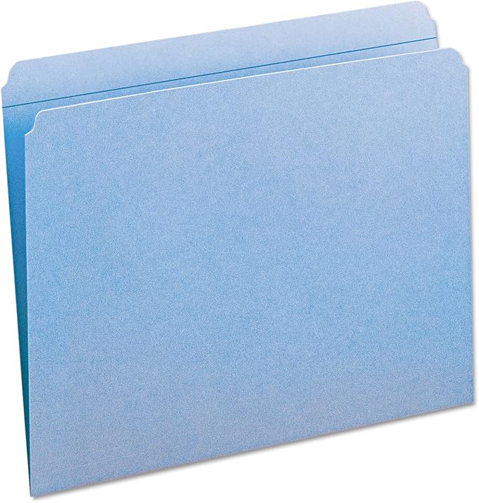 Smead File Folder, Reinforced Straight-Cut Tab, Letter Size, Blue, 100 per Box (12010) - Image 5
