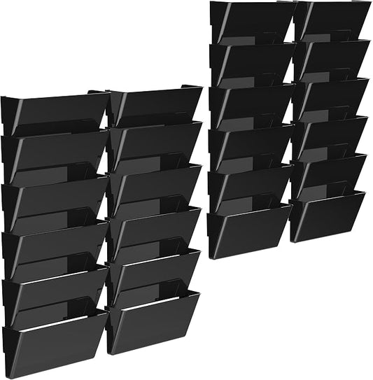 Storex Recycled Legal Sized Wall Files, 6-Pack, Black, Case of 4 (STX70217B04C) by Storex