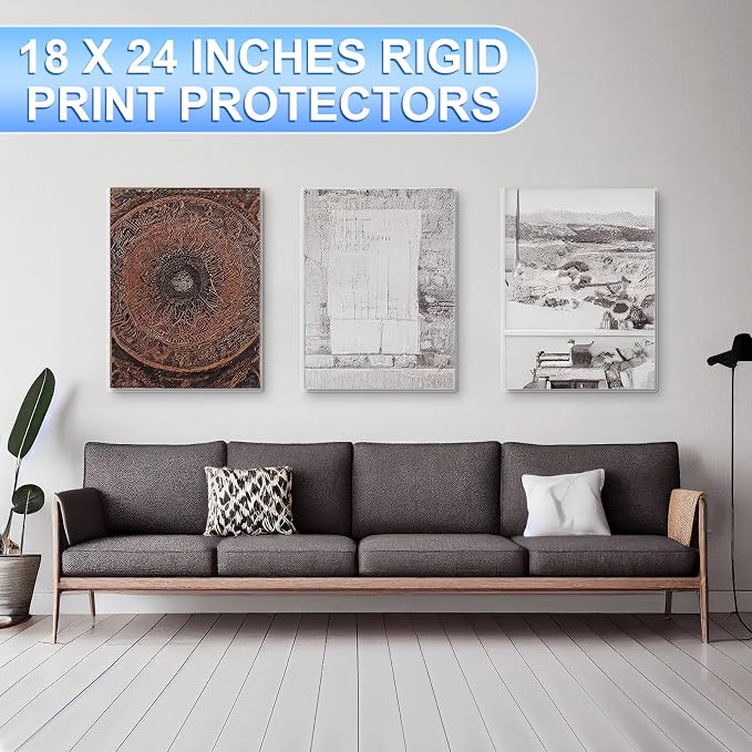 Sherr 5 Pcs 18 x 24 Inches Rigid Print Protectors Clear Hard Plastic Sheet Protectors Poster Sleeves for Protect Store and Display Photographs, Prints and Documents - Image 7